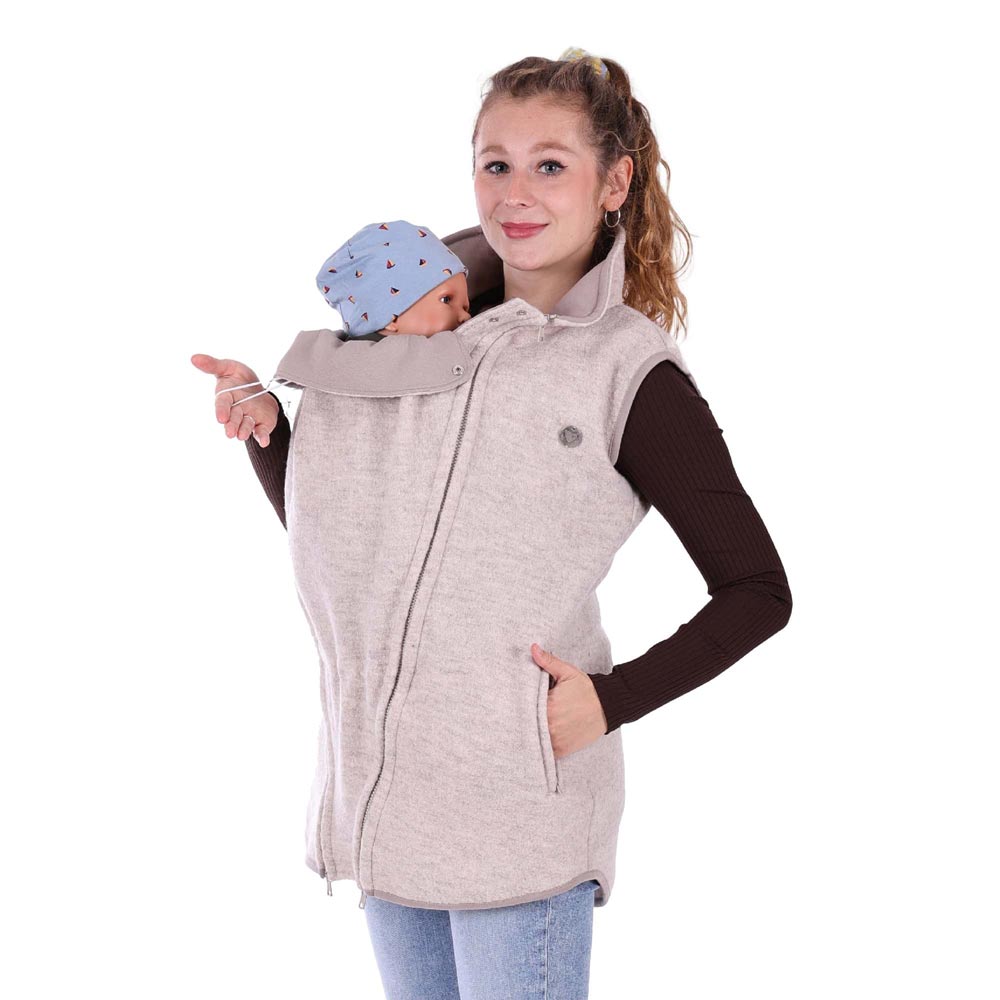 Baby Trageweste aus Wolle in Ecru