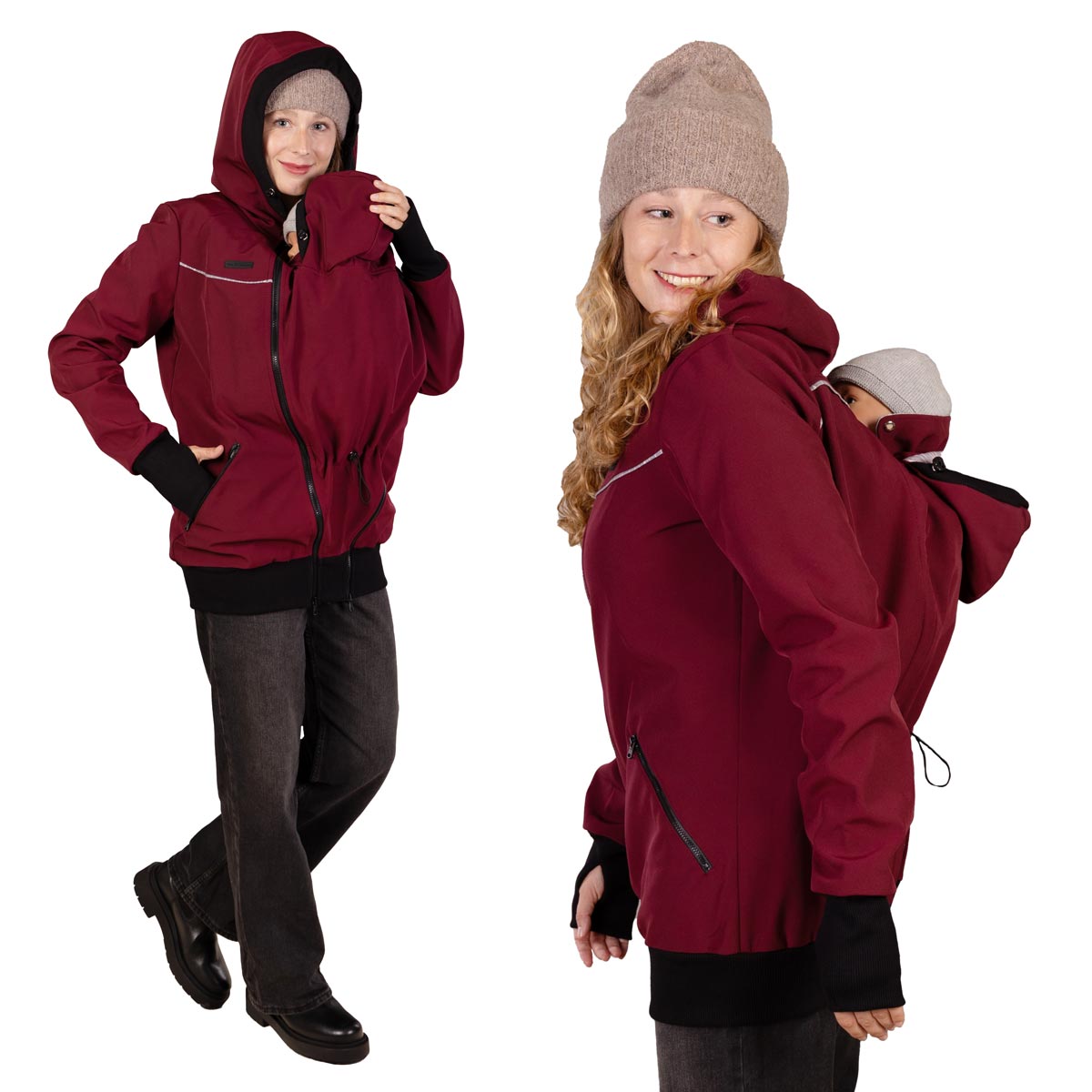Softshell Tragejacke bordeaux