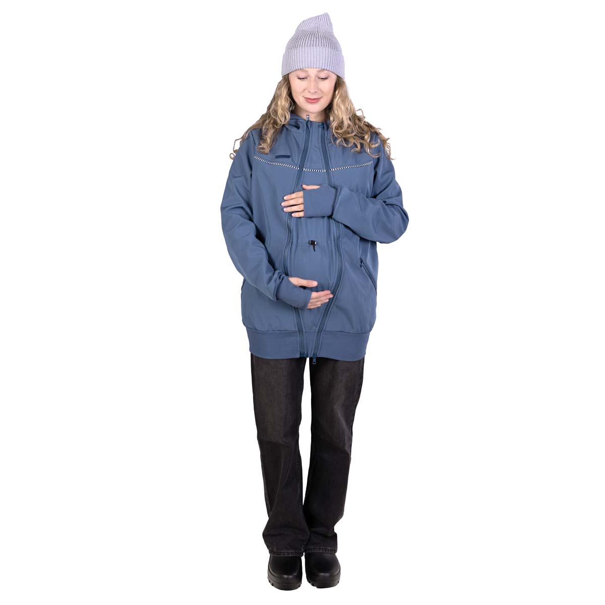 Allwetter Umstandsjacke Softshell blau