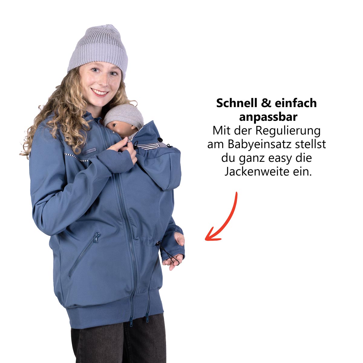 Allwetter Baby Tragejacke Softshell blau