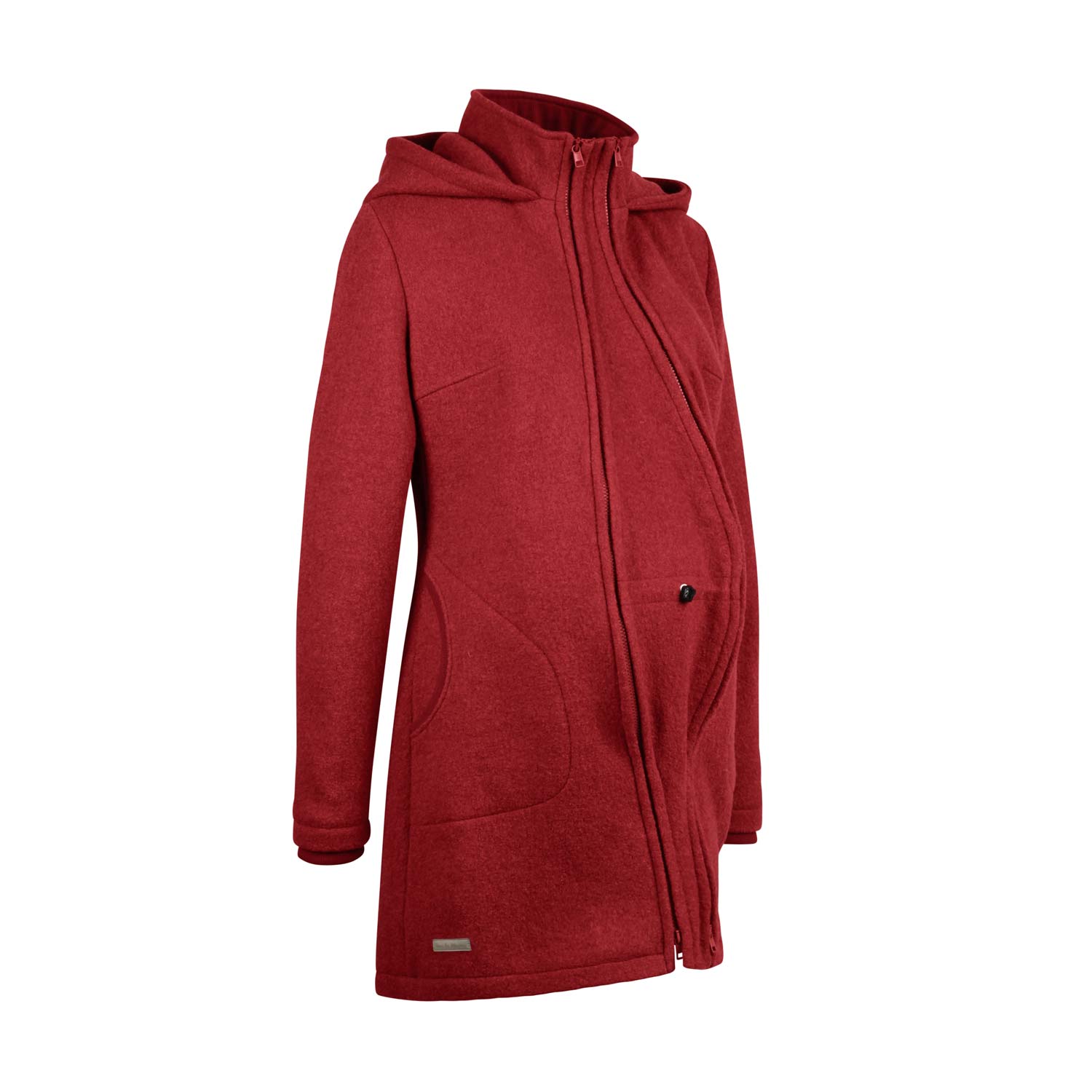 Winter Umstandsmantel rote Jacke aus Wolle