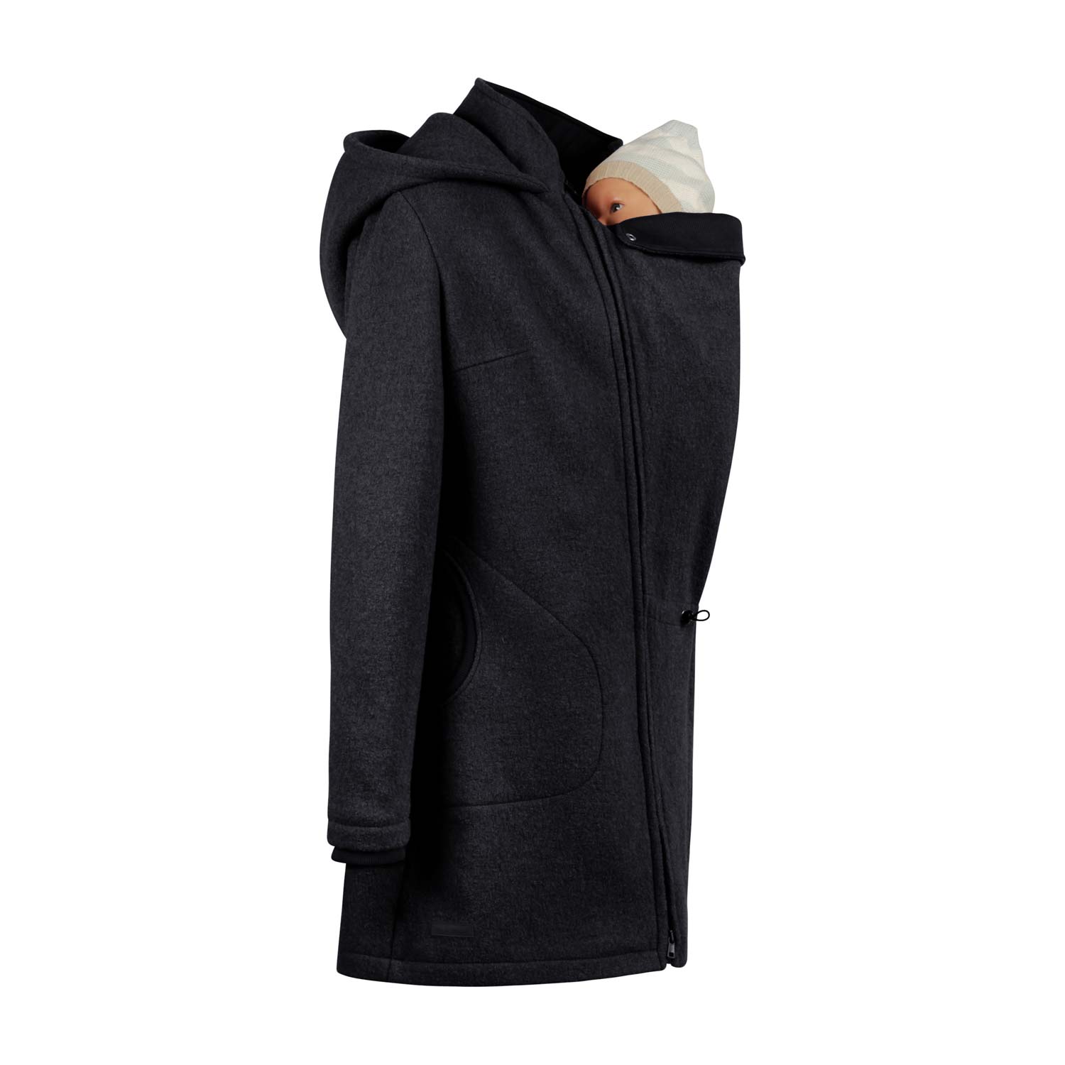 Baby Tragejacke aus Wolle in Anthrazit