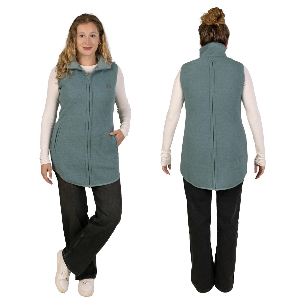 Trageweste aus Wolle Peve in Aquamarin