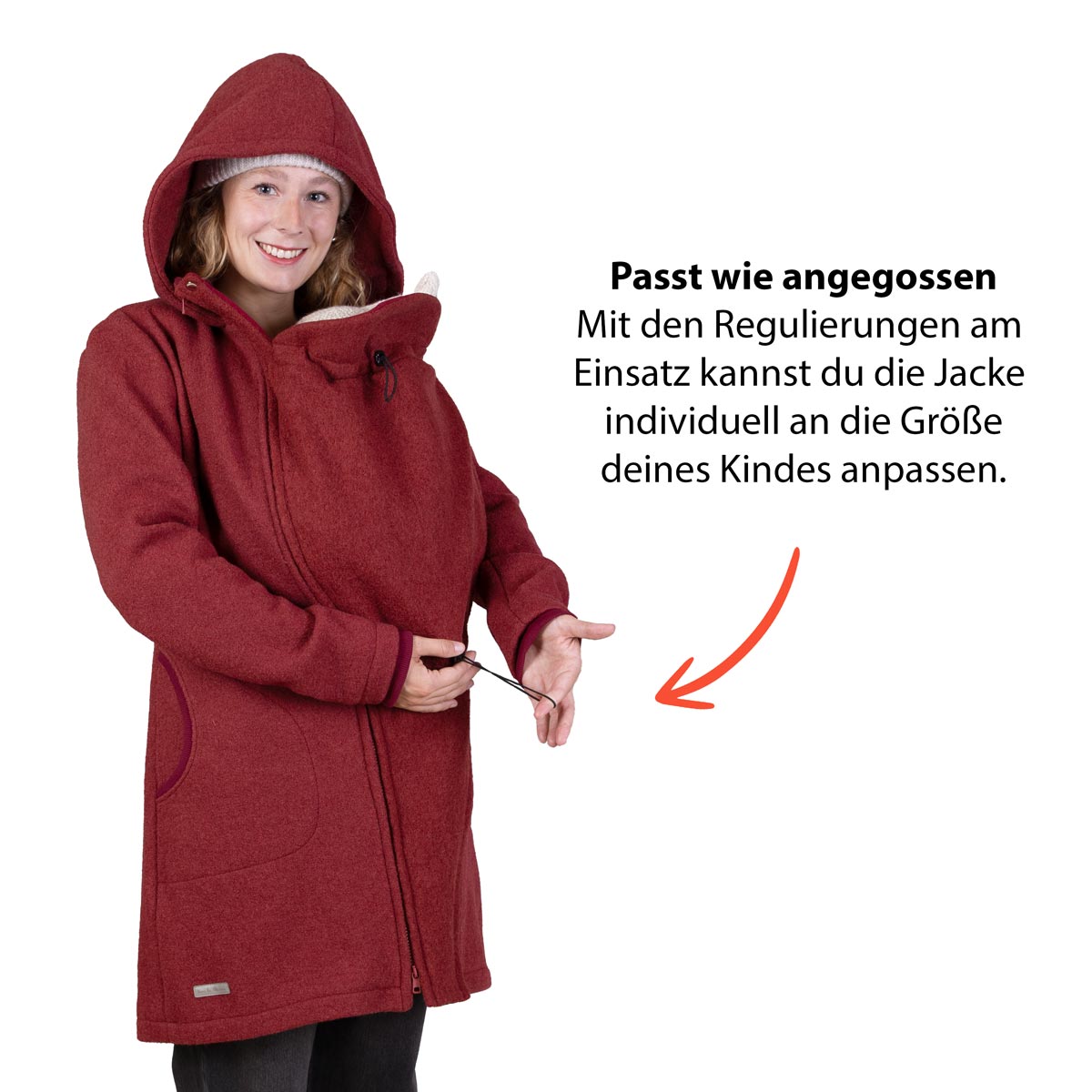 Babytragejacke aus Wolle Mantel Winter