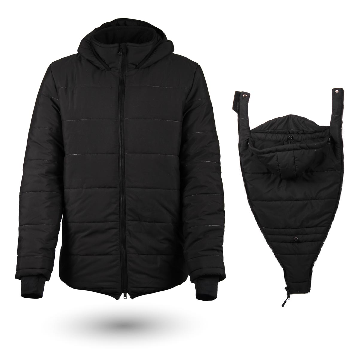 Winter Tragejacke Männer Steppjacke schwarz