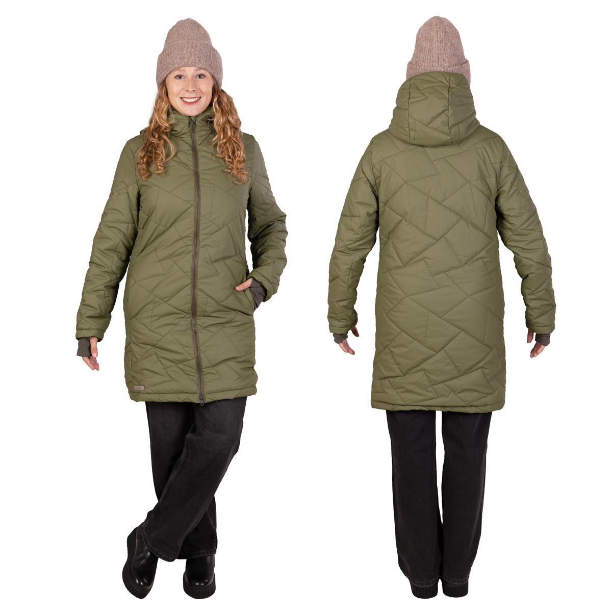 Winter Tragejacke Steppjacke in Oliv