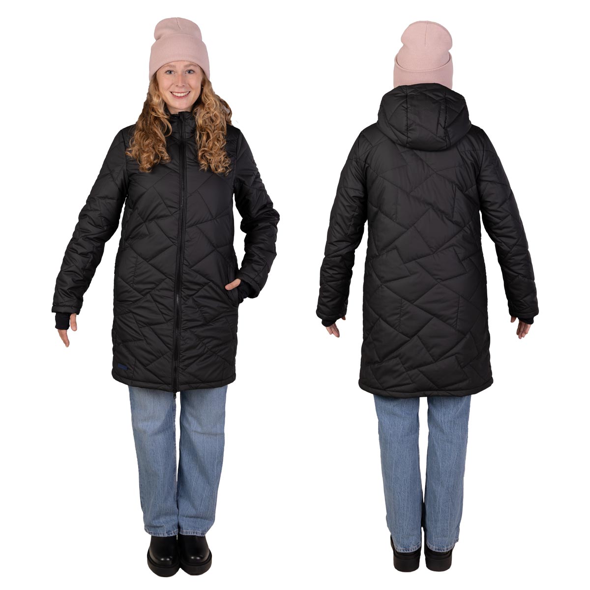 schwarze Winter Tragejacke Baby