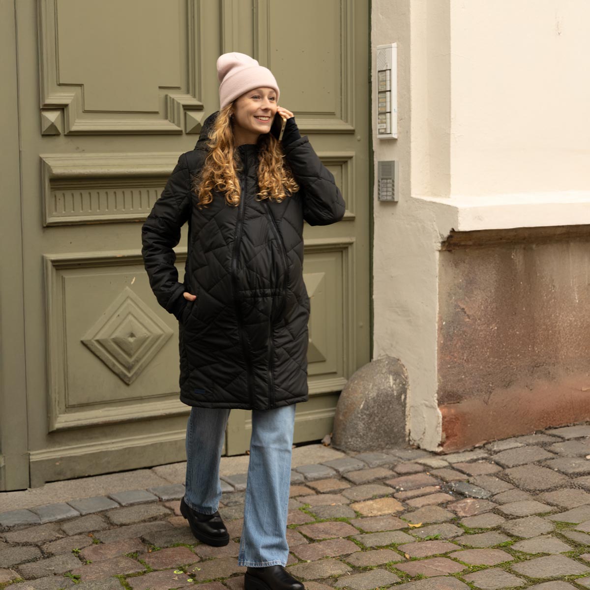 Winter Umstandsjacke in Schwarz