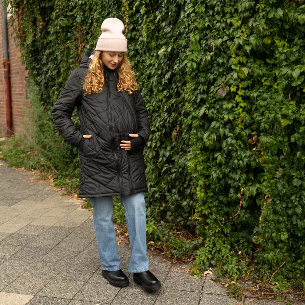 Winter Umstandsjacke in Schwarz